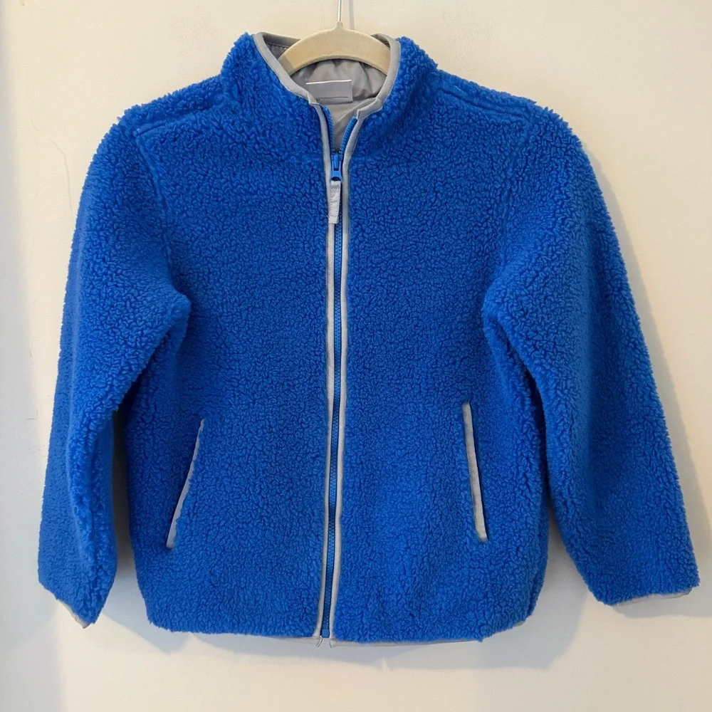 Hanna Andersson Kids Blue Fleece Zip Up Jacket Size‎ 140